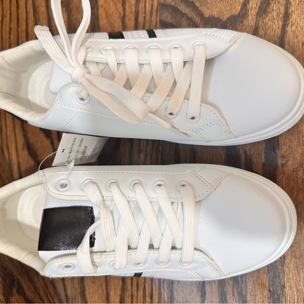 Golden Road  White Sneakers with Black Detail